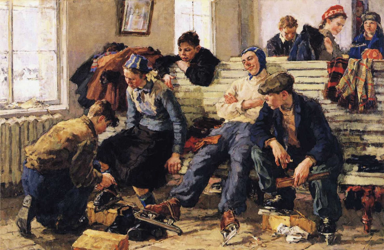 Веселова Нина Леонидовна (Россия, 1922 — 1960) «юные хоккеисты»